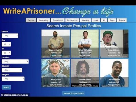 Prison pen pals seeking friendship. . Writeaprisoner com